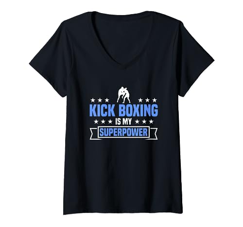 Kick Boxing è il mio superpotere Maglietta con Collo a V