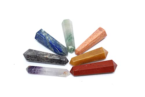 Jet Fantastic Chakra Gemstone Double Terminated Point Set Crystal Therapy Geometry Platonic Solid Sacred Air Water Earth Fire Hexagon Tetrahedron Hexahedron Icosahedron Square #TOP7
