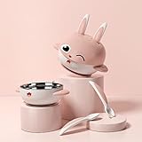 [Forma linda especialmente diseñada para bebés]: Forma linda de conejo, diseñamos el tenedor y la cuchara que usa el bebé en las orejas del conejo, solo sácalos y úsalos. Los niños de todas las edades adoran profundamente los colores brillantes y alegres y las formas lindas, y el plato creativo para niños hace que sea divertido para los bebés comer.
