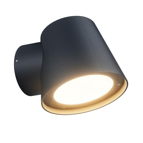 Klighten Außenwandleuchte GU10 Außen Wandleuchte, IP65 Wandlampe Aussen/Innen, Aussenlampe Modern Aussenleuchte Wand, Außenleuchte für Terrasse Garten, Aluminium+PC, Anthrazit, ohne Leuchtmittel