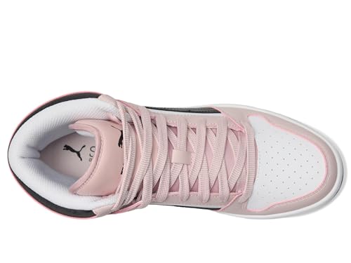 Image of PUMA Women's Rebound Layup Mid Shoes, Puma White /Puma Black /Mauve Mist 5.5 Medium