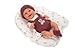 Arias -Elegance Babyto doll 35 cm, dress in maroon and white, with flower print. Its weight is so real that it looks like a real baby. Includes pacifier and blanket. Toy Children all ages (ARI60888)