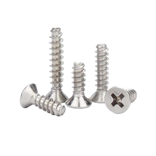GIKIN 20/50/100�� M1 M1.2�`M4 �}�C�N���X���[�� 304 �X�e�����X�X�`�[�� �N���X�M�� �t���b�g�G���h�g�b�v �Z���t�^�b�s���O�؃l�W(5mm,100pcs M1.7)