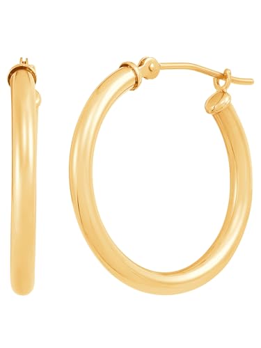 Amazon Collection 10k Gold Hoop Earrings, (0.9