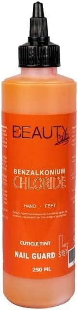 Beauty Palm Benzalkonium Chloride Cuticle Tint, Deep Nail Cleansing I Coloring and Sanitizing I Nail Guard (250ML, Orange)