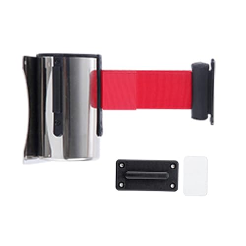 CAIFEXUE Retractable Belt Barrier, Retractable Wall Mount Caution Belt for Crowd Control Barriers and Line Dividers, Retractable Barrier/3.0Meters