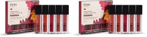 Image of ENN Liquid Lipstick Combo Set (Pack of 10 Perfect Nudes) | Long Lasting 12H, Transferproof & Highly Pigmented | Semi Matte Lipstick with Vitamin E, Ghee & Argan Oil