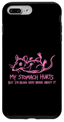 My Stomach Hurts But Im Being Very Brave Relable ���[���A �X�}�z�P�[�X iPhone 7 Plus/8 Plus �p