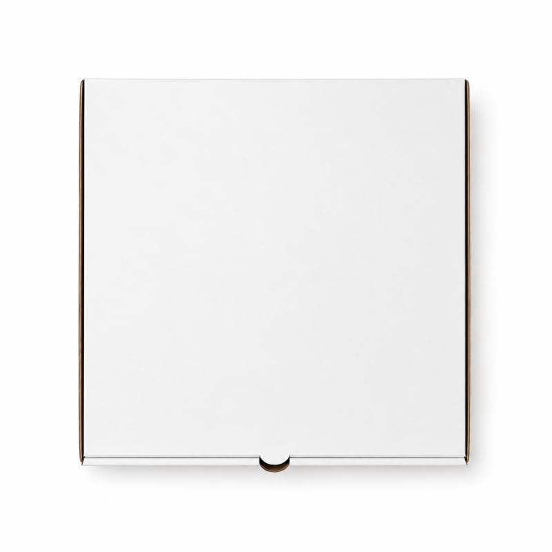 Genérico 50 Cajas para Pizza Blancas 33 x 33 x 4 cm – Cartón Kraft Plegable – Pack de 50
