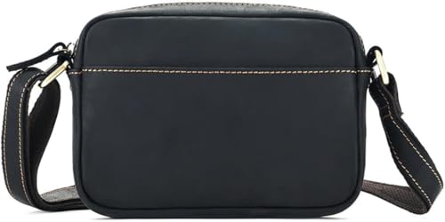 Sac à bandoulière rétro en cuir véritable élégant pour homme avec grand portefeuille