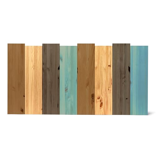 Raw Wood - Tête de lit 130 et 140 cm Double - Bois de pin Massif Style Nordique - Fabriqué à la...