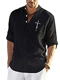 Camicia da uomo,a manica lunghe, chiusura a bottone, stile semplice, tinta unita,a scollo a V,alla moda,di buona fattura.