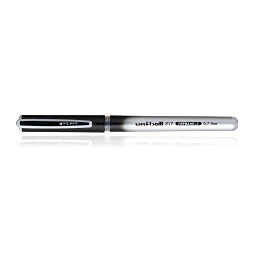 Image of uni-ball Refillable Liquid Ink 0.5 mm Micro Roller Pen, Black Ink, Pack of 3 & uni-ball Refillable Liquid Ink 0.7 mm Micro Roller Pen, Black Ink, Pack of 3