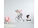 Vinilo Decorativo Transparente Pared Infantil Osito y Niña Bici 120x86cm | Pegatina Adhesiva | Multicolor | Decorativa de Diseño Elegante