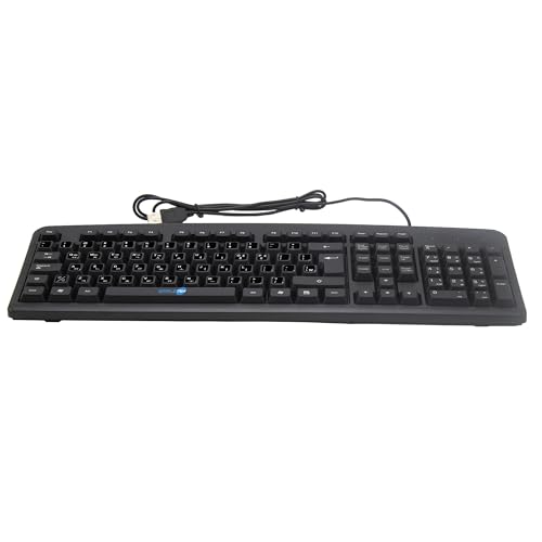Clavier filaire USB QWERTY et kit autocollant coréen pour frappe fluide