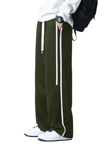 Image of GRECIILOOKS Korean Style Track Pants for Men - Loose Fit Lycra Cargo Joggers | Trendy Gym & Streetwear Bottoms with Utility Pockets (Available in Plus Size)