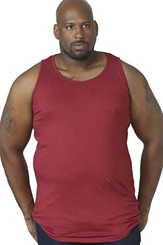 Duke Men's Kingsize Plain Muscle Vest Top-Red-4XL