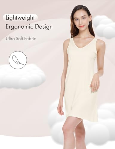 Image of MANCYFIT Womens Full Slip Tank Top Dress Slip Sleeveless Under Dress Wide Straps