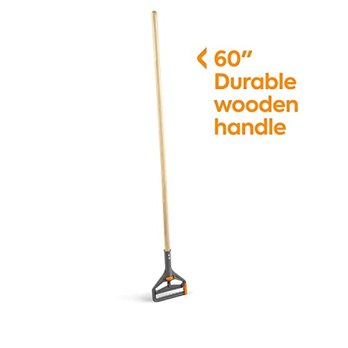 Image of Staples Coastwide Professional 60 inch Side Gate Wood Wet Mop Handle, Plastic Head