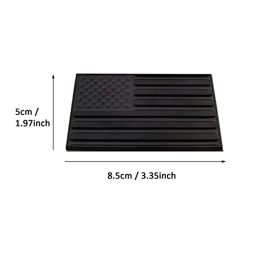 Image of 1Pc American Flag Sticker Decal 3.35 inch Metal Flag Car Stickers Emblem Bumper Stickers Logo for Vehicle Car Fender Side Tailgate USA US Flags Decals for Trucks Motorcycle 3D Badge (Black)