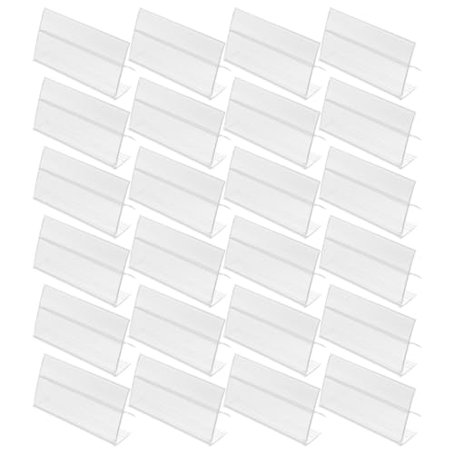 Porte-étiquette transparent PVC 100pcs avec clips pour l'affichage en magasin et bibliothèque