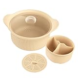 Vaporera Para Microondas - Silicona Alimenticio Con Asa - Cuenco Vaporizador Para Microondas Seguro Para Lavavajillas | Para Cocina Comida De Bebé Pasta Sopa Pescado Mariscos