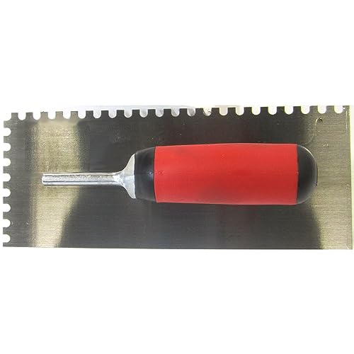 QLT By MARSHALLTOWN Soft Grip Notched Trowel, Flooring and Tiling, 11 x 4 1/2 Inch, NT685
