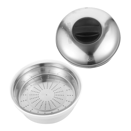 Zerodeko Cocedor de Arroz y Vaporera Inoxidable para Microondas Juego Compacto para Cocinar Verduras Buns y Arroz Casa