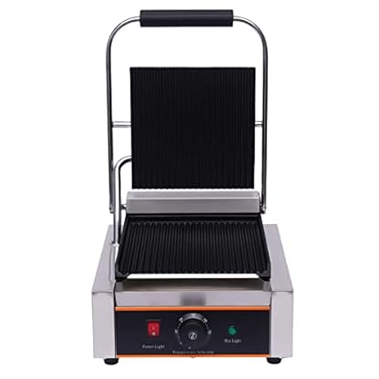 Kontaktgrill 1800W Tischgrill 50-300°C Temperaturkontrolle 23×22.5cm Heizplatte Profi Edelstahl Elektrogrill, Plattengriller für Restaurants Hotels Snackbars – Bild 6