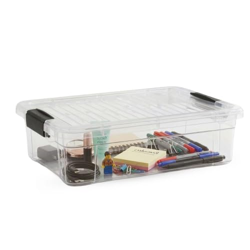 Superio 2.3 Quart Clear Plastic Storage Containers with Lids, Stackable Organizer Bins, BPA-Free Storage Boxes for Home, Office, Dorm & Classroom, 1 Pack