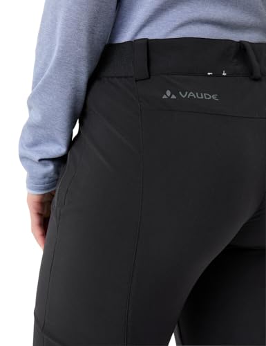 VAUDE Wanderhose Damen Farley Stretch III - Wasserabweisende Damen Trekkinghose, Bequeme Stretch-Wanderhose – strapazierfähig & schnelltrocknend - Black, 38