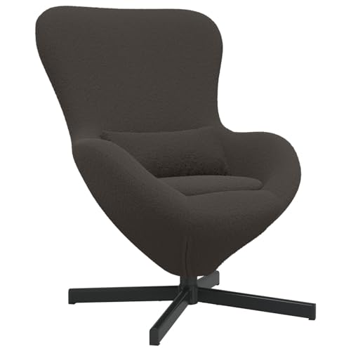 Sillón Giratorio Moderno en Gris Oscuro con Apoyabrazos Acolchados, Silla Tapizada Ergonómica para Interiores, Soporte Seguro para Sala de Estar, Lectura, Lounge, Sofá Individual, Asientos Cómodos y E