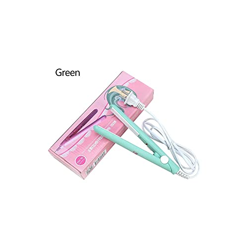 2 In 1 Hair Straightener, Mini Hair Straightener Ceramic Tourmaline Plate Beauty Flat Iron Heating Curler For Hair Salon(Us Plug Matcha Green) #TOP1