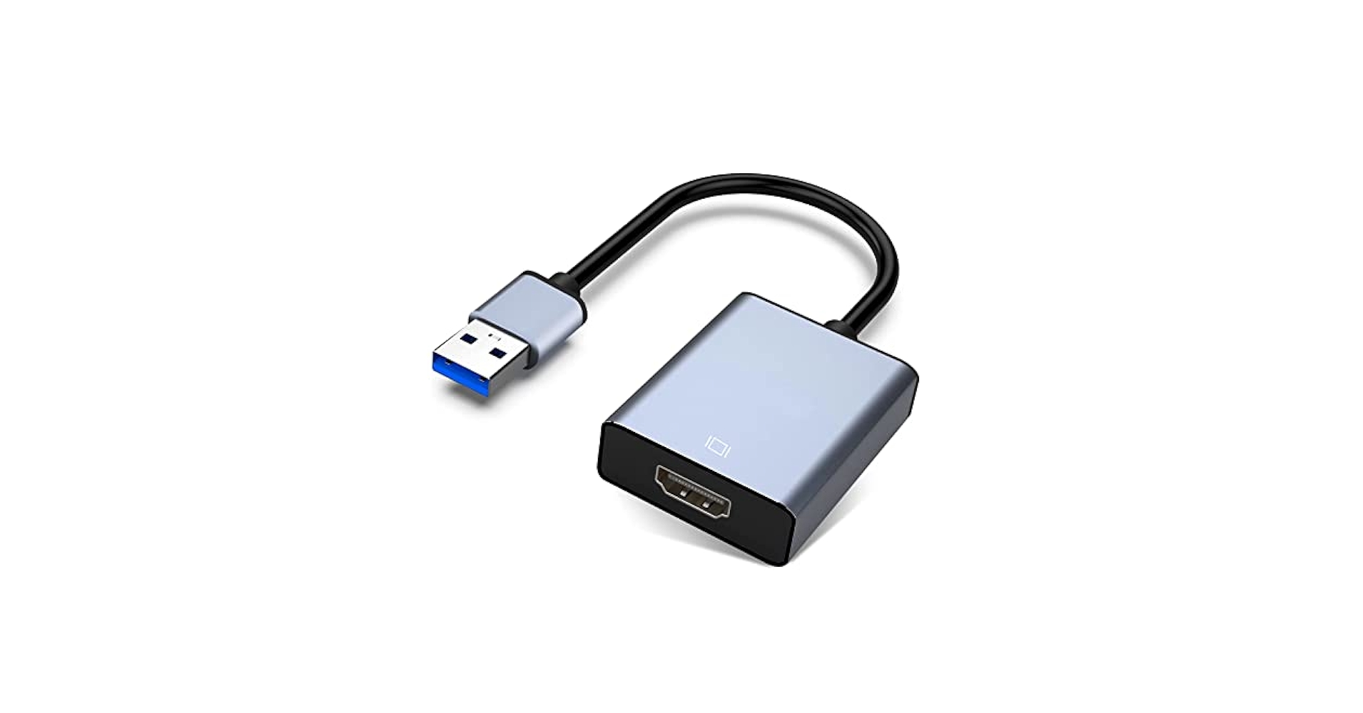 NOBVEQ USB to HDMI Adapter, USB 3.0/2.0 to HDMI for Multiple Monitors 1080P Compatible with Windows XP/7/8/10/11, Grey