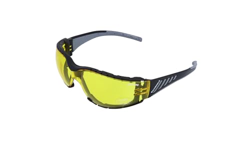 Lunettes de soleil sport UV400 jaunes unisexes avec clip coupe-vent
