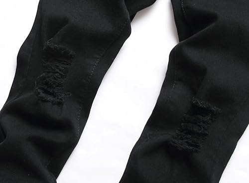 Boy's Skinny Fit Ripped Destroyed Distressed Stretch Fashion Denim Jeans Pants4