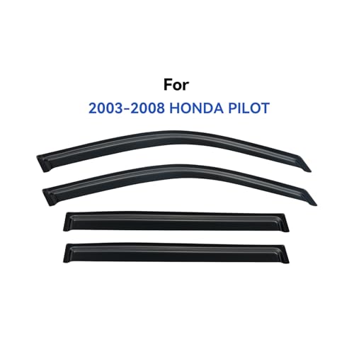 Image of Window Visors Rain Guards Shield for 2003-2008 Honda Pilot, Out-Channel Window Vent Wind Deflectors Visors Shades for 03-08 Pilot