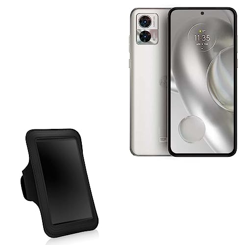 BoxWave Case Compatible with Motorola Edge 30 Neo - Sports Armband, Adjustable Armband for Workout and Running for Motorola Edge 30 Neo - Jet Black