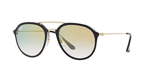 Ray-Ban RB4253 Square Sunglasses, Top Black On Transparent/Clear Gradient Gold, 50 mm