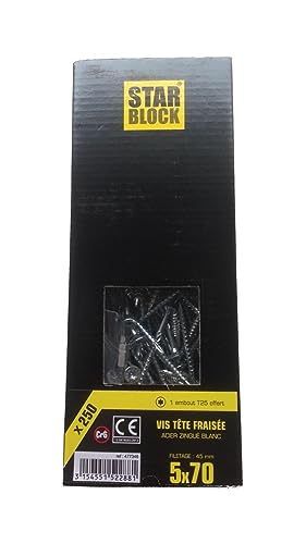 Vis bois/agglo Starblock Torx 5x70 250pcs