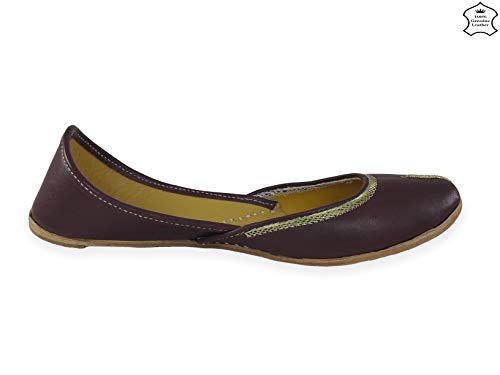 Image of Fulkari Women's Nappa Soft Genuine Leather Juttis | Bite and Pinch Free Jutis | Punjabi Jutti For Ladies | Casual Flat Stylish Mojari | Ethnic Flats For Girls |