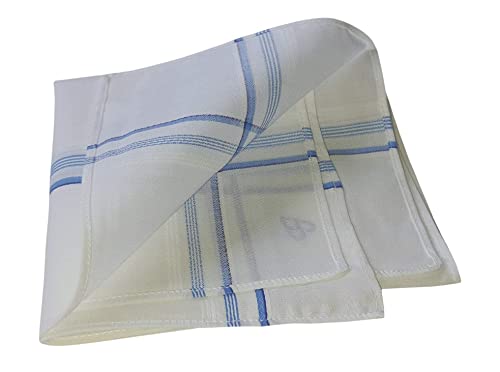 Image of ANTONIA Men's Initial Alphabet Handkerchiefs | Premium Cotton Personalized Hankies with Letter Embroidery (A-Z) | Soft, Absorbent & Reusable | Formal, Wedding & Gift Use | Pack of 6