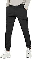 PULI Men's Hiking Cargo Pants Slim Fit Stretch Jogger Cycling Waterproof Outdoor Trousers with Pockets