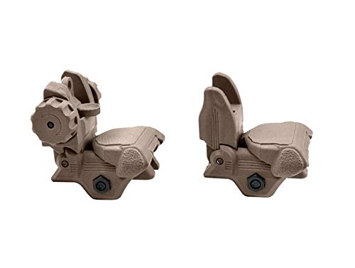 TPO Flip-Up Back Up Sights Fit Picatinny/Weaver Rails (Tan)