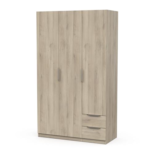 Armoire dressing chêne 3 portes avec penderie 75 cm Demeyere