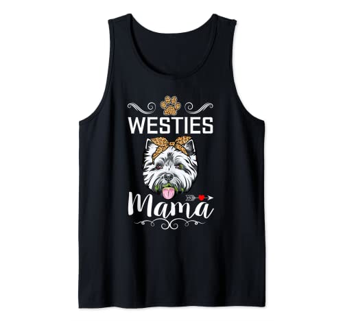 Westie Mama Dog Lover Puppy Dog Mom Funny Mothers Day Camiseta sin Mangas