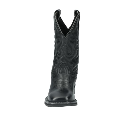 Image of Smoky Children's Kid's Outlaw Black Leather Western Cowboy Boot