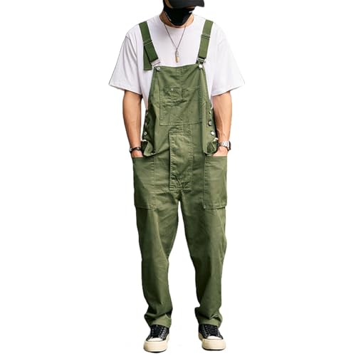 Mono con tirantes para hombre de estilo coreano y corte holgado vintage