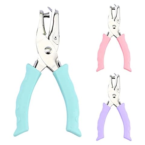 GELASGO Metal Handheld Hole Puncher with Soft Handles, Random Color Round Single Hole Punch, Circle Hole Puncher for Scrapbook A4 Paper Card DIY Crafts Cover