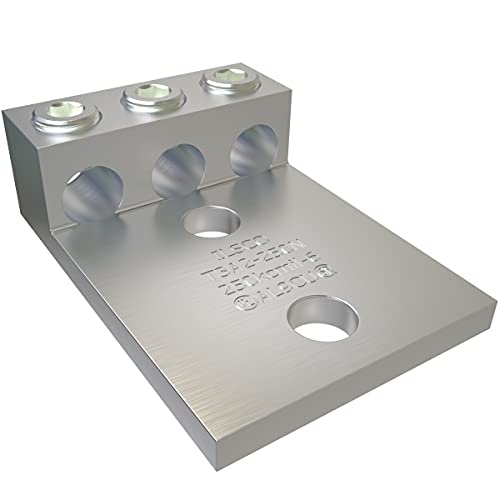 ILSCO T3A2-250N-EC Aluminum Mechanical Lug, Conductor Range 2-14, 3 Ports, 2 Holes, 5/16in Bolt Size, Tin Plated, UL, CSA